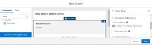 Datatable in Salesforce Flow screen flow component