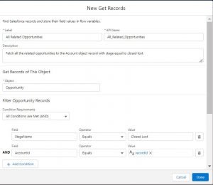 Get Opportunity record for Record deletion using Salesforce Flow