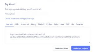Abstract email validation API link