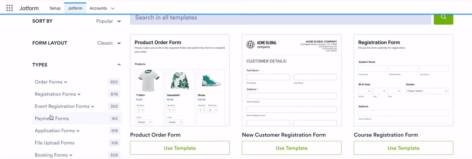 JotForm Create Form Templates in Salesforce