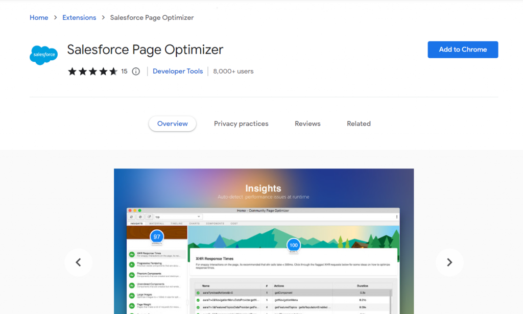 Salesforce page optimizer