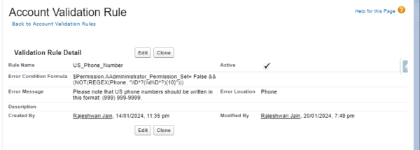 Validation rule for phone number in Salesforce - Salesforce Geek
