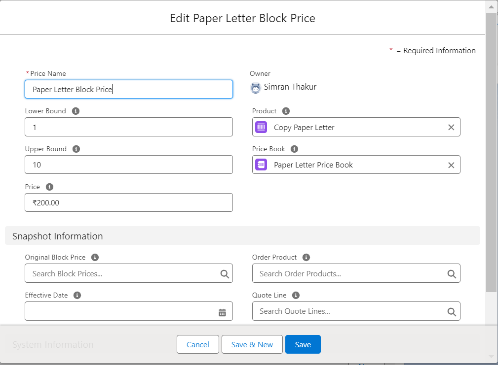 Pricing Methods in Salesforce CPQ - Block Price