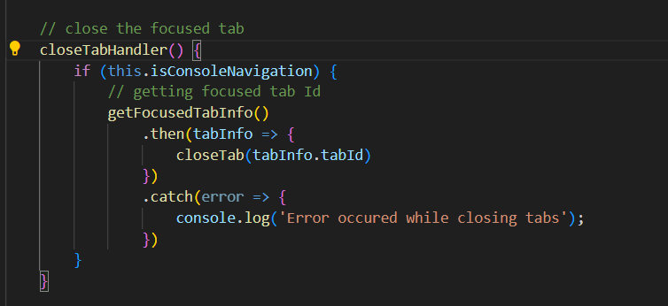 close tab code