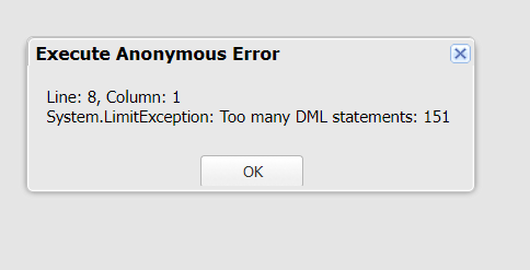 DML Limit error