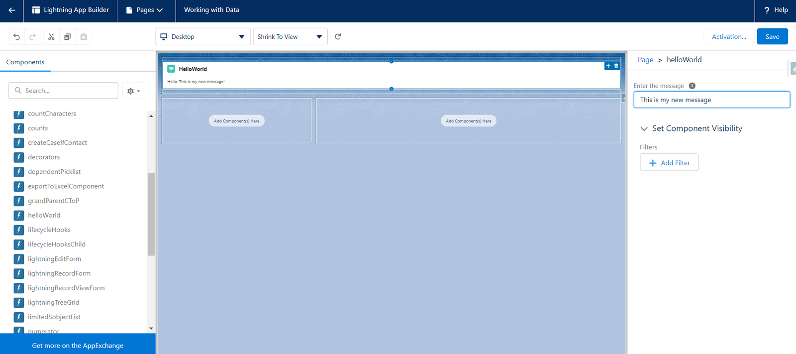 meta xml output screen