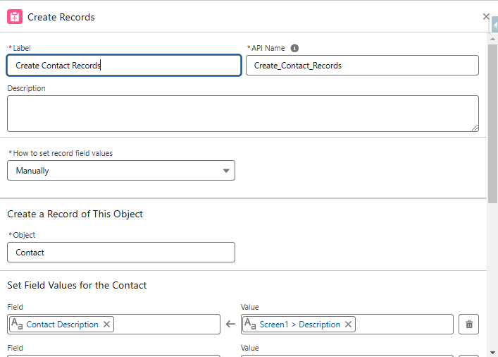 Create Contact Records using Create Record element