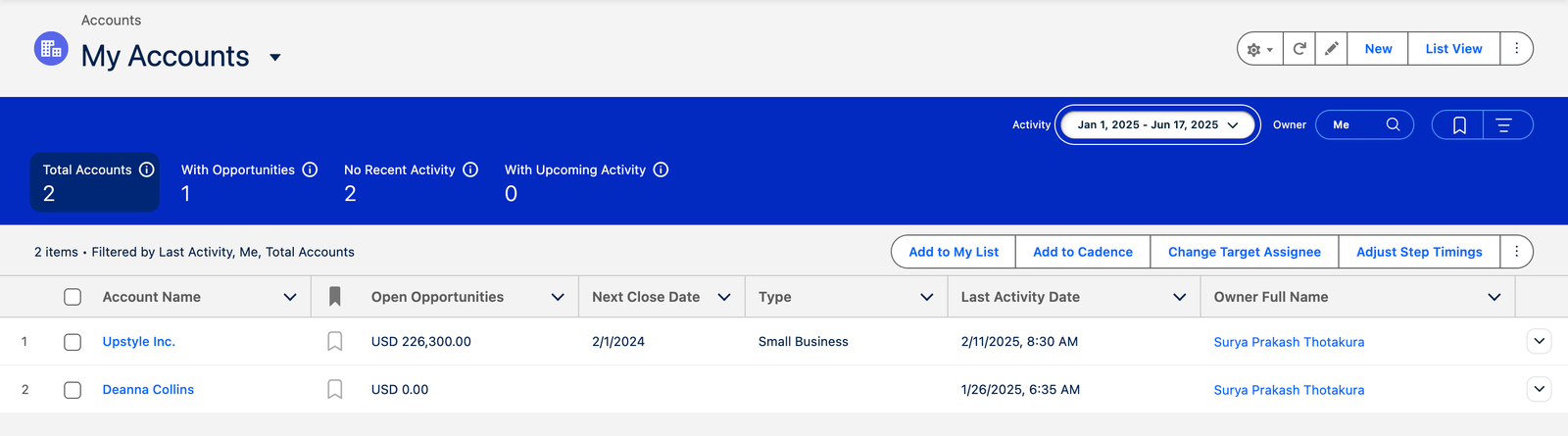 Account Intelligence View