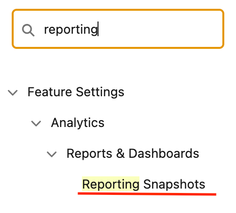 Reporting Snapshot 1