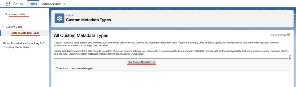Custom Metadata Types in Salesforce