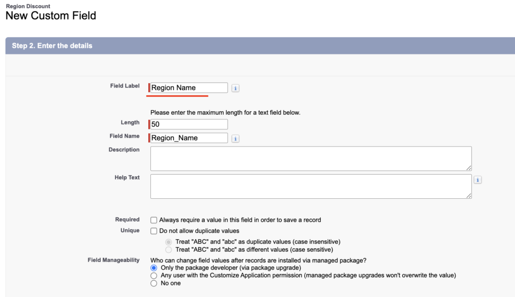 Creating Custom Field in Custom Metadata Type