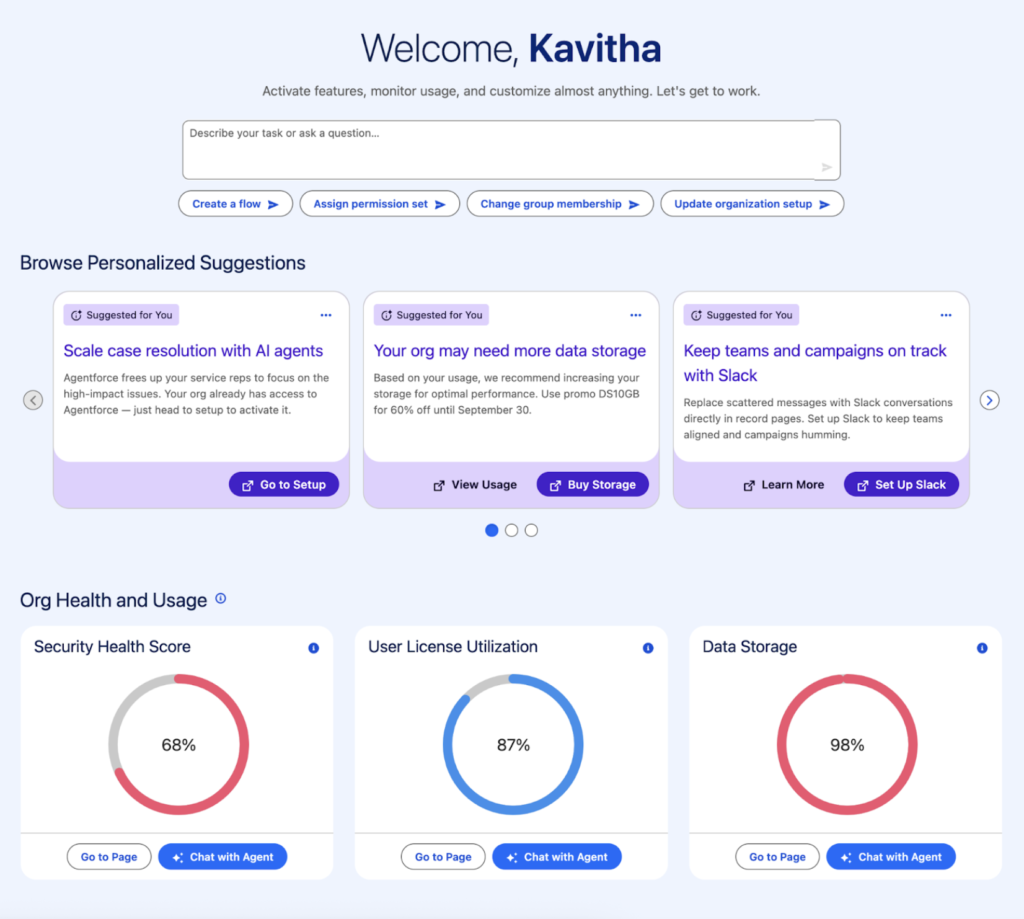 AgentForce in Setup in Salesforce