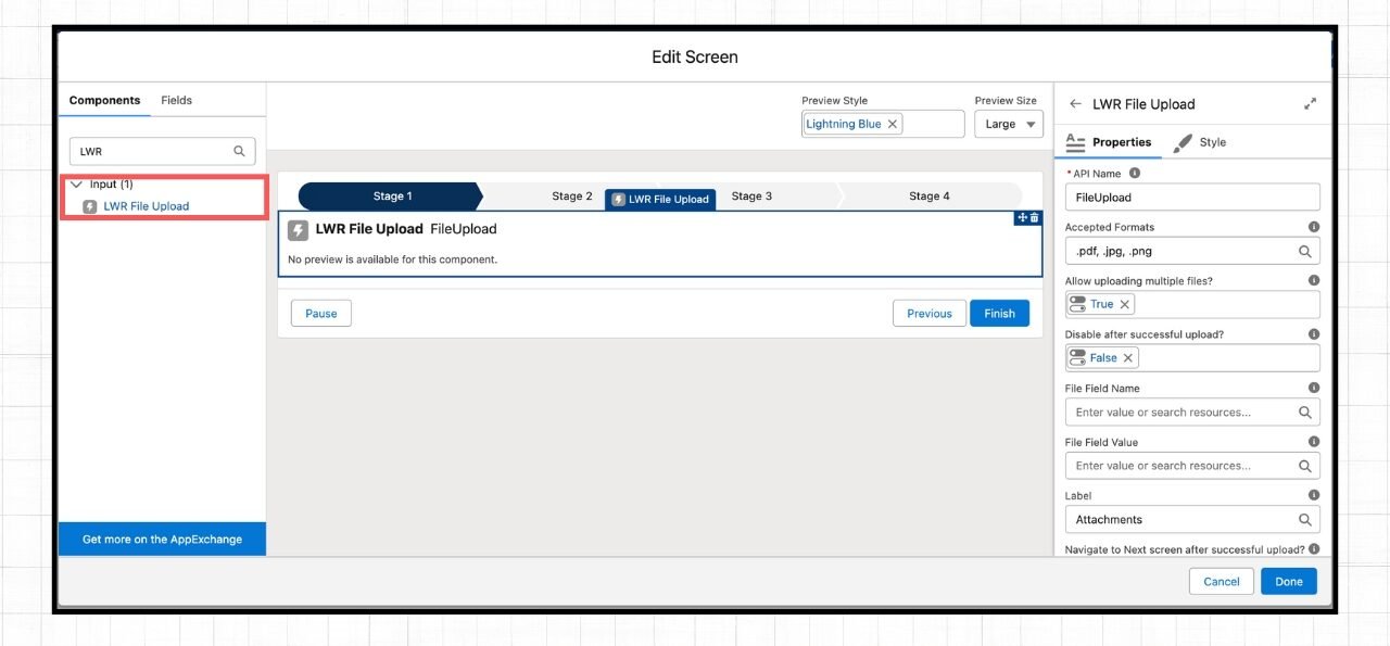 LWR File Upload component for Flow