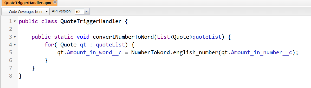 Number to word trigger handler