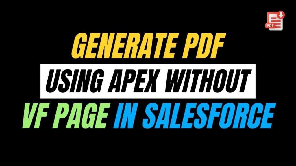 Generate PDF Using Apex Without Visualforce