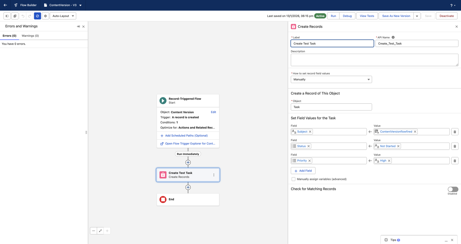 Flow with IsLatest condition in Salesforce record-triggered flows