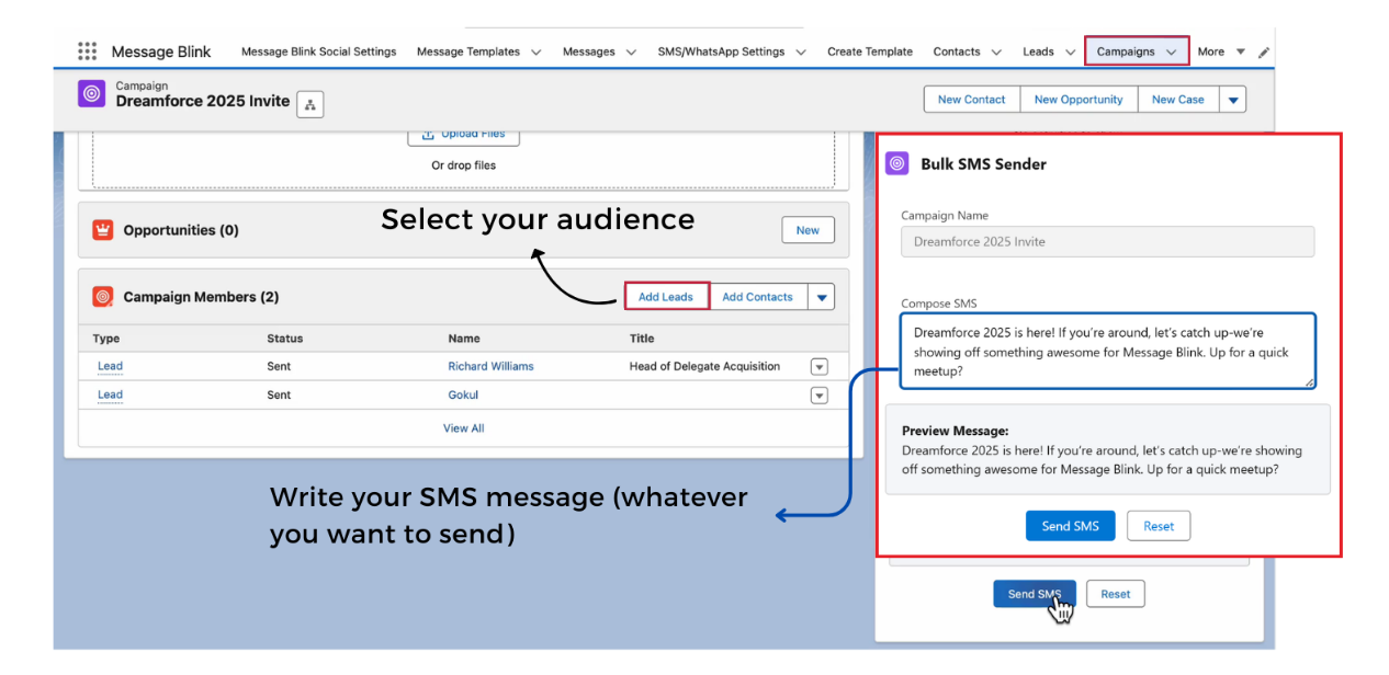 Send Bulk SMS Messages Directly from Salesforce