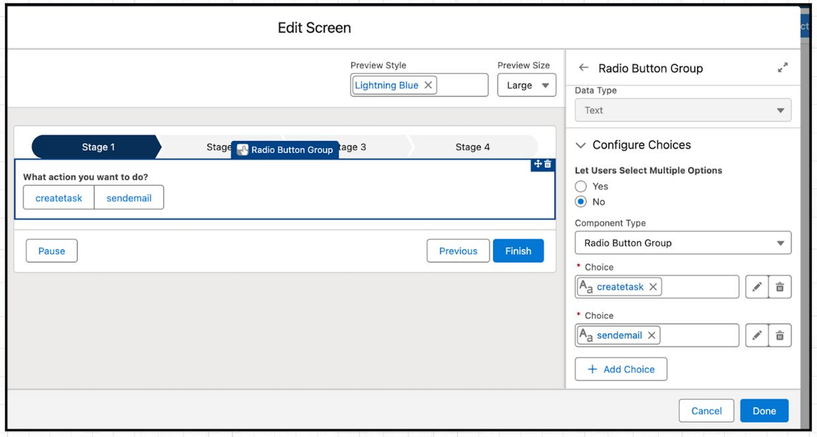 New Radio Button Group component