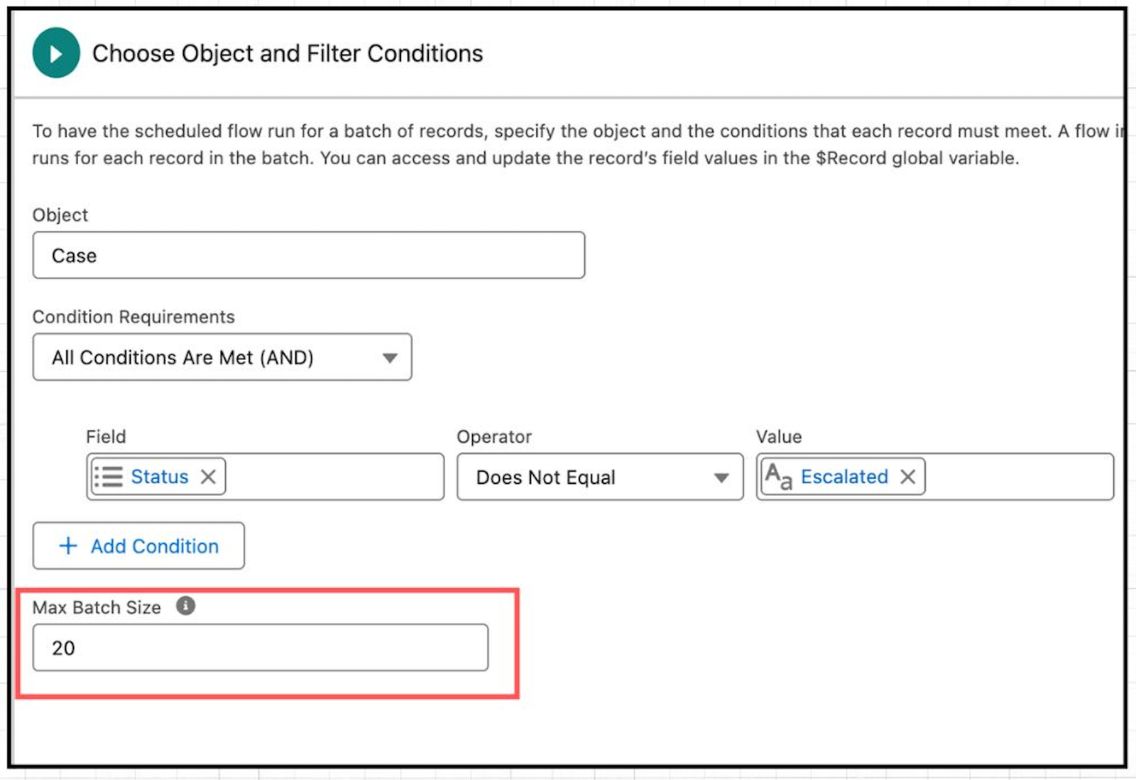 Custom Batch Size in Schedule-Triggered Flow